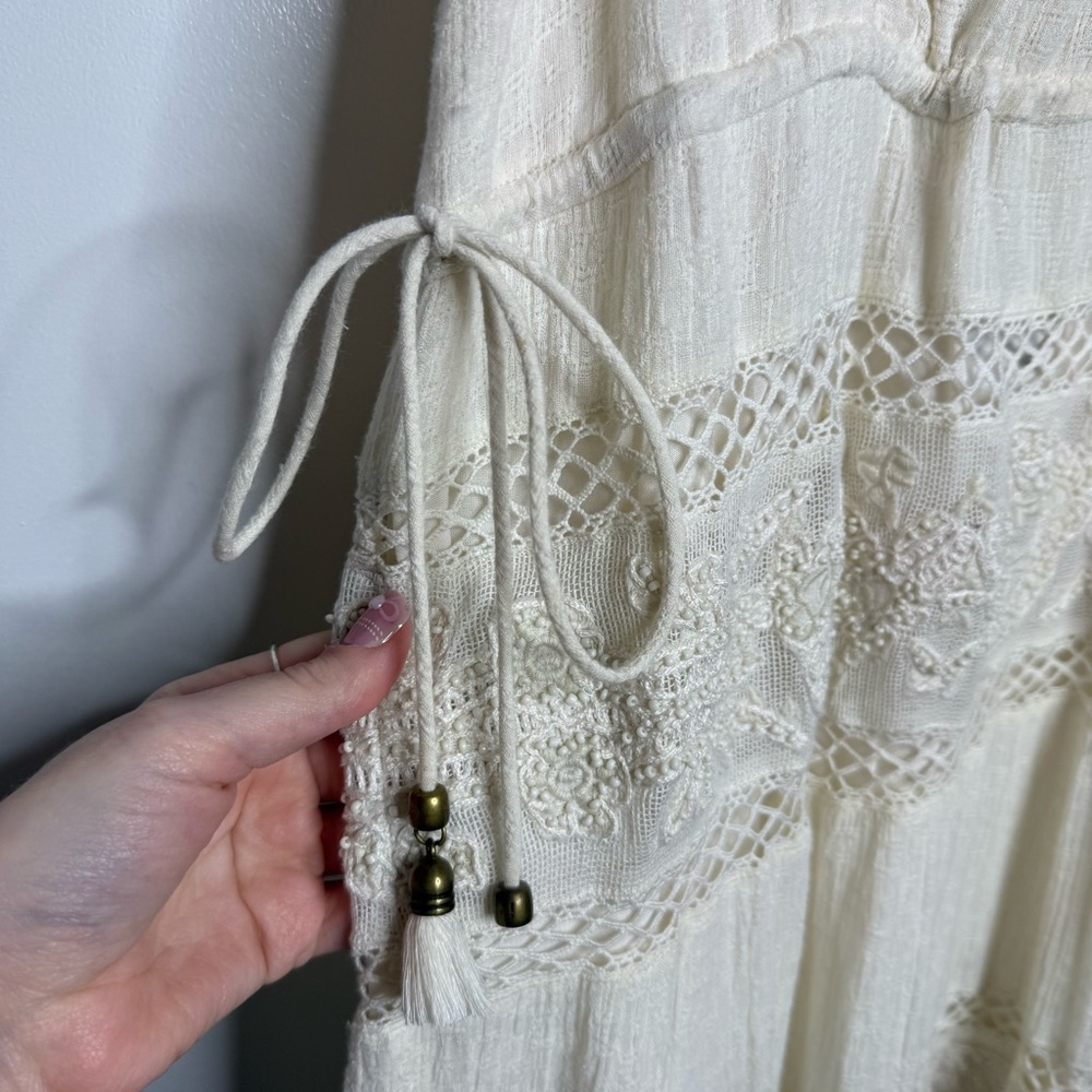 Love Sam Aurora Maxi Dress In Ivory Beaded Embroidery Boho NWT Size Small $355 - Picture 7 of 14